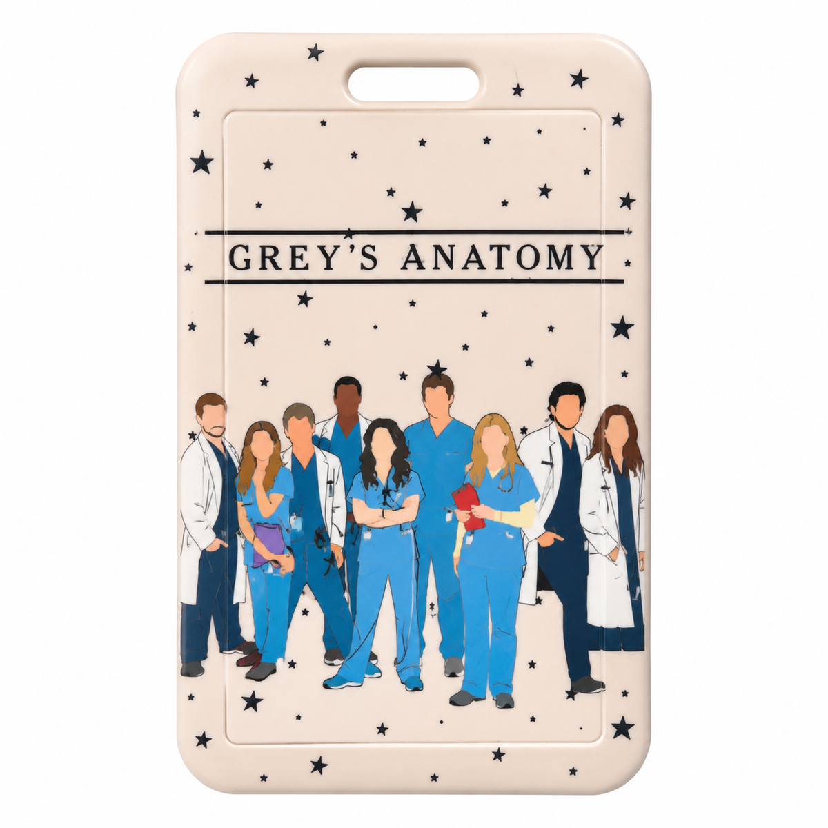 Beige Grey’s anatomy card holder with strap Zuena