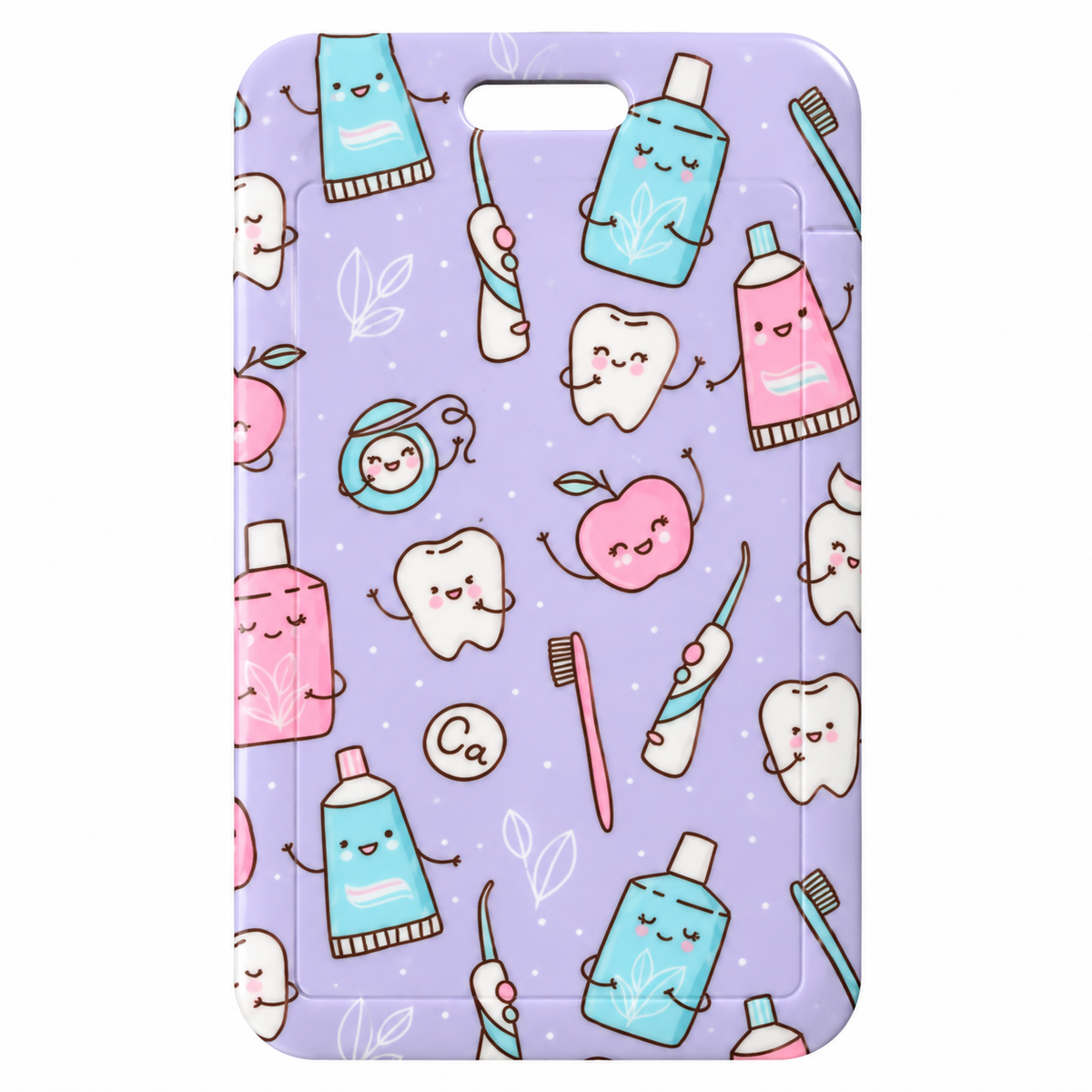 Dental purple card holder with strap Zuena