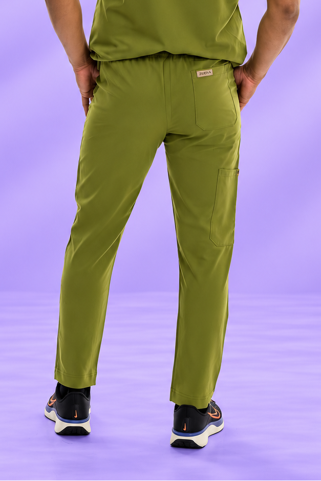 Zuena Olive Groove Scrub Pants Zuena