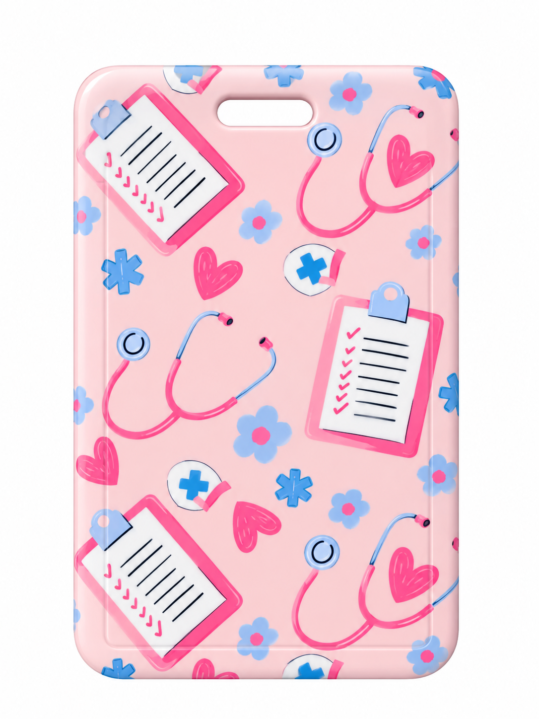 Hospital accessories light pink card holder with strap Zuena