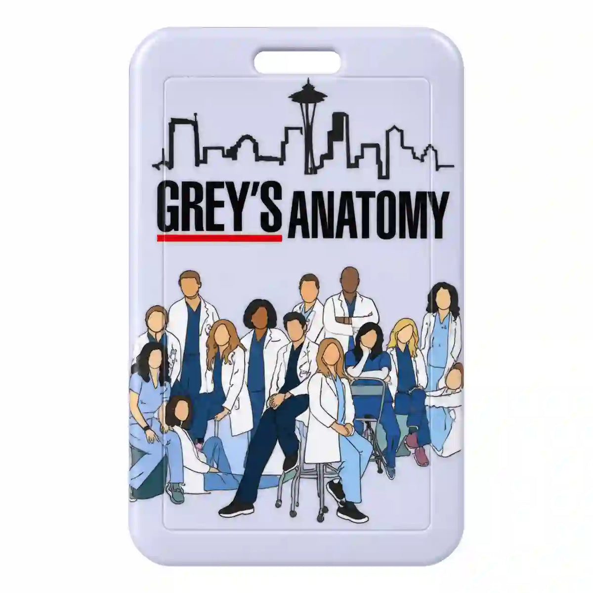 Purple Grey’s anatomy card holder with strap Zuena
