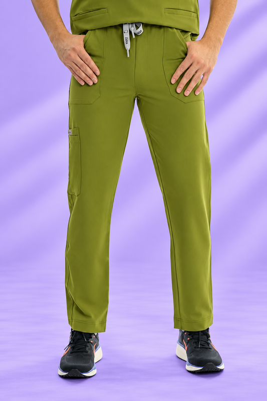 Zuena Olive Groove Scrub Pants Zuena