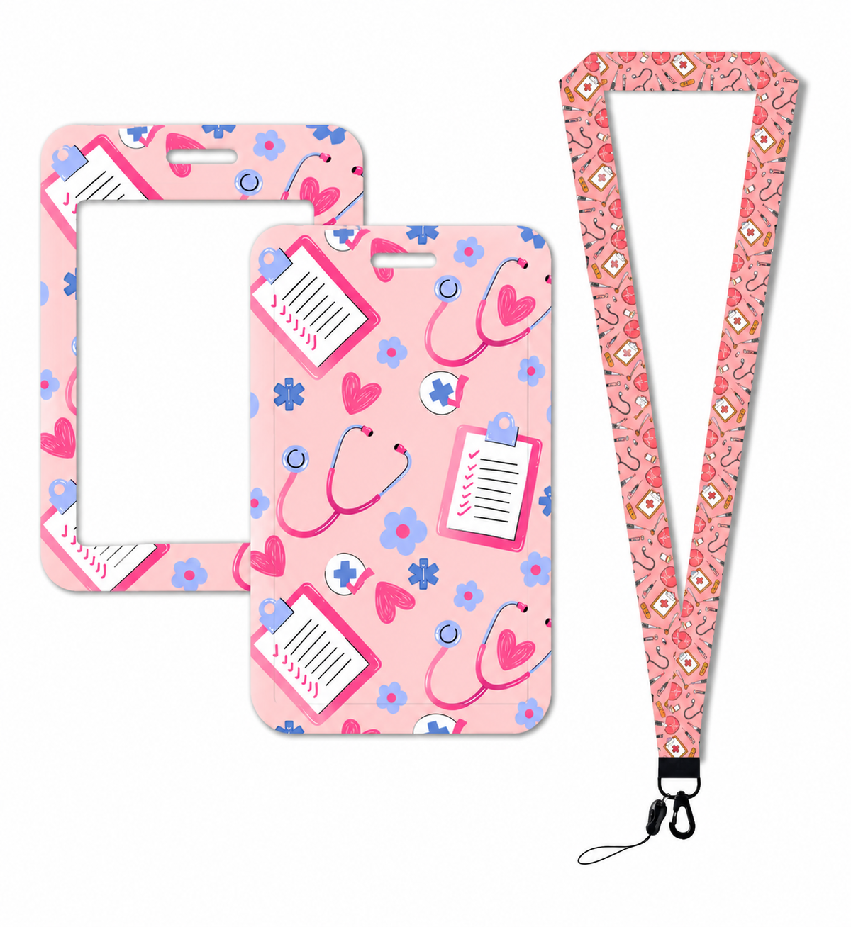 Hospital accessories light pink card holder with strap Zuena