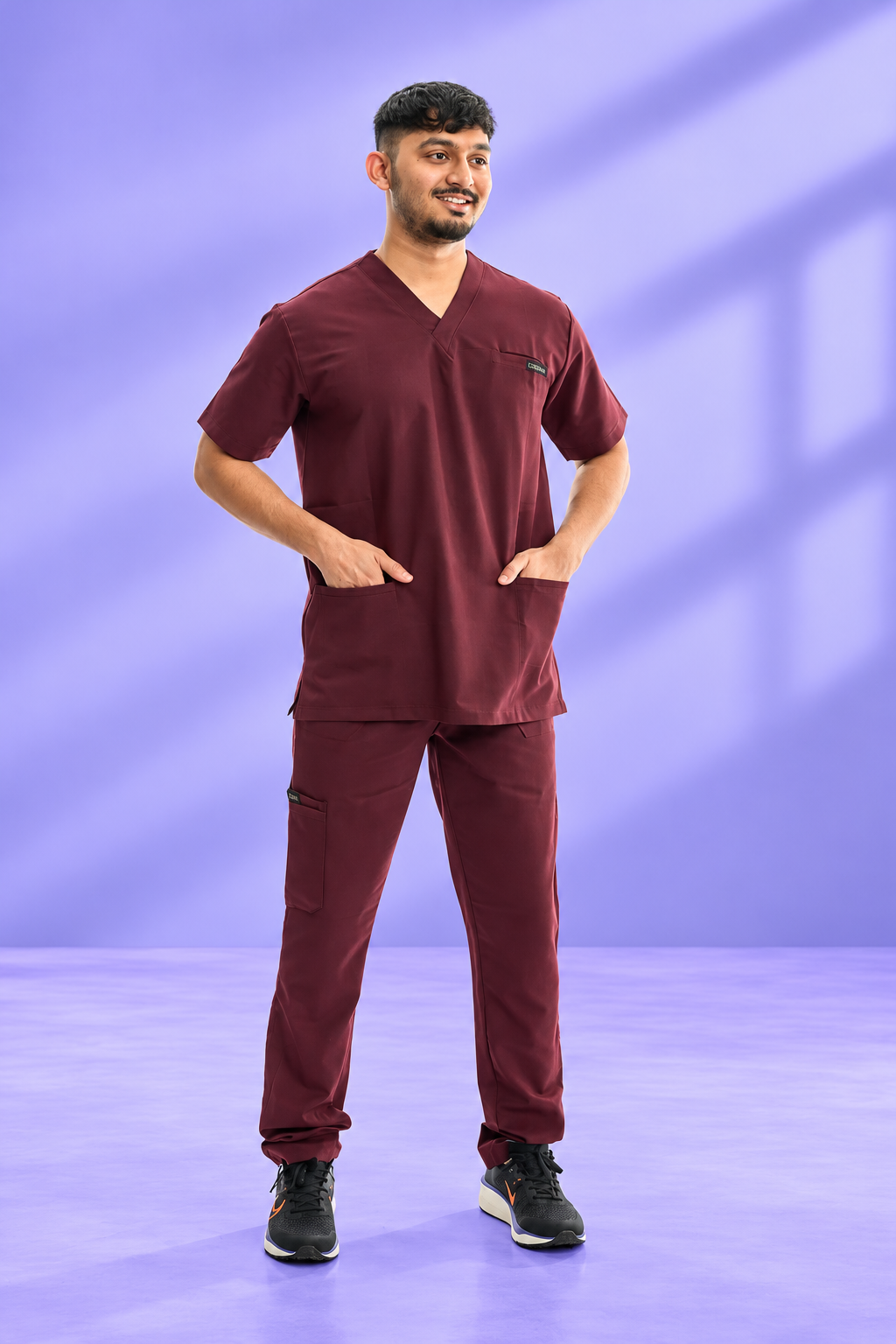Zuena Burgundy Bloom Scrub Set Zuena