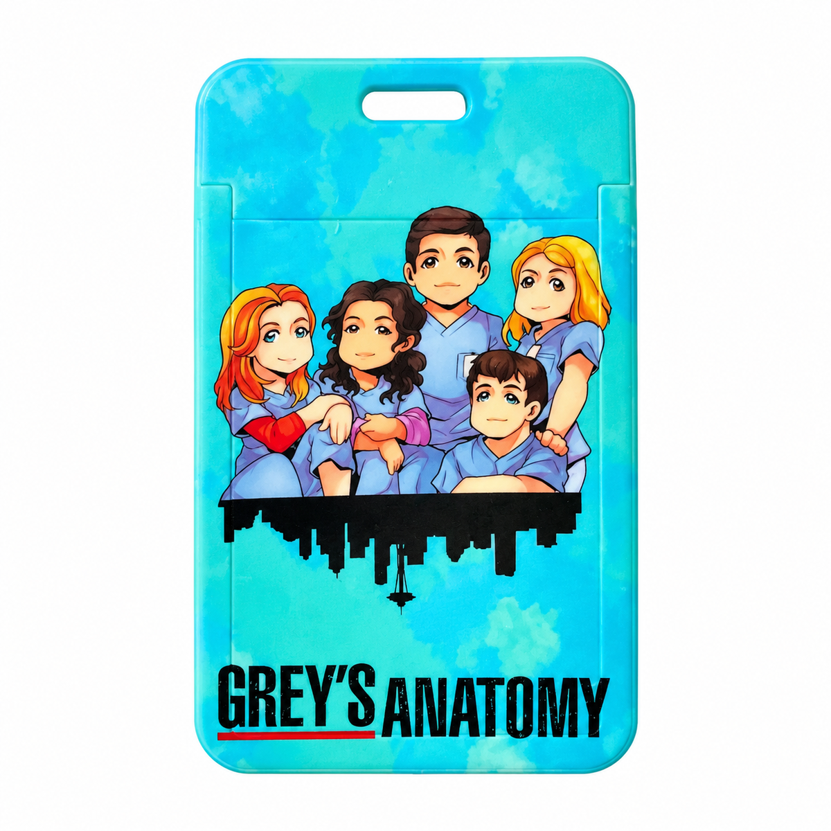 Bright blue Grey’s Anatomy card holder with strap Zuena